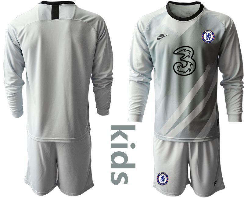 Youth 2020-2021 club Chelsea gray long sleeve goalkeeper Soccer Jerseys